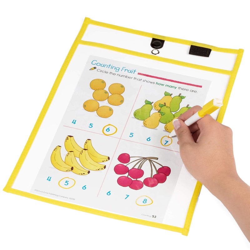 Two Point Magnetic Dry Erase Pockets by Two Point (10-Pack) - Portrait - Clear Dry Erase Pocket Sleeves, Job Shop Ticket Holders, Clear Paper Sleeves Protector, Magnetic Folder Pouch - Image 4